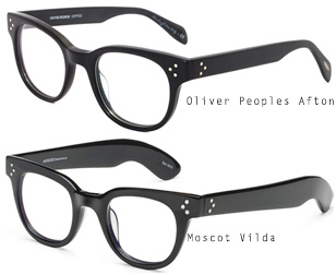compare oliver peoples afton and moscot vilda