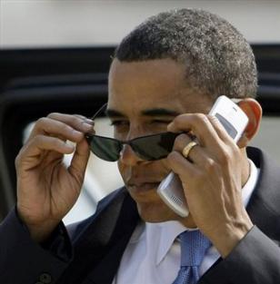 President Barack Obama wearing Ray-Ban 3217 sunglasses