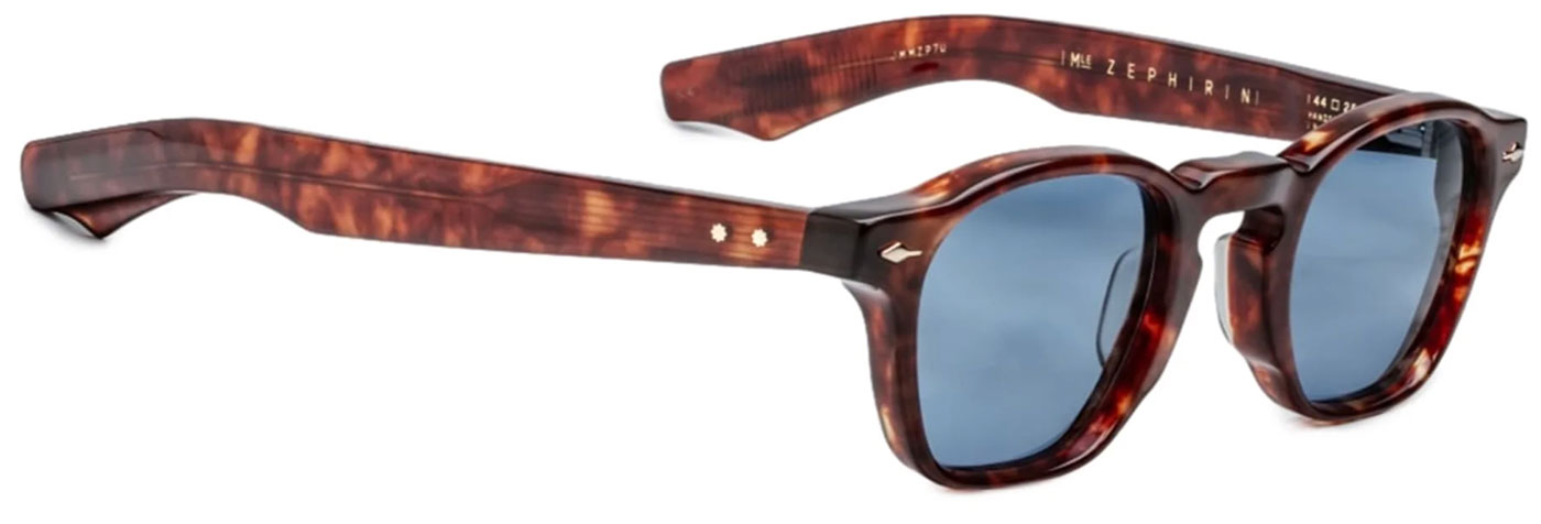 Jacques Marie Mage Zephirin Breccia, tortoise frame and blue lenses