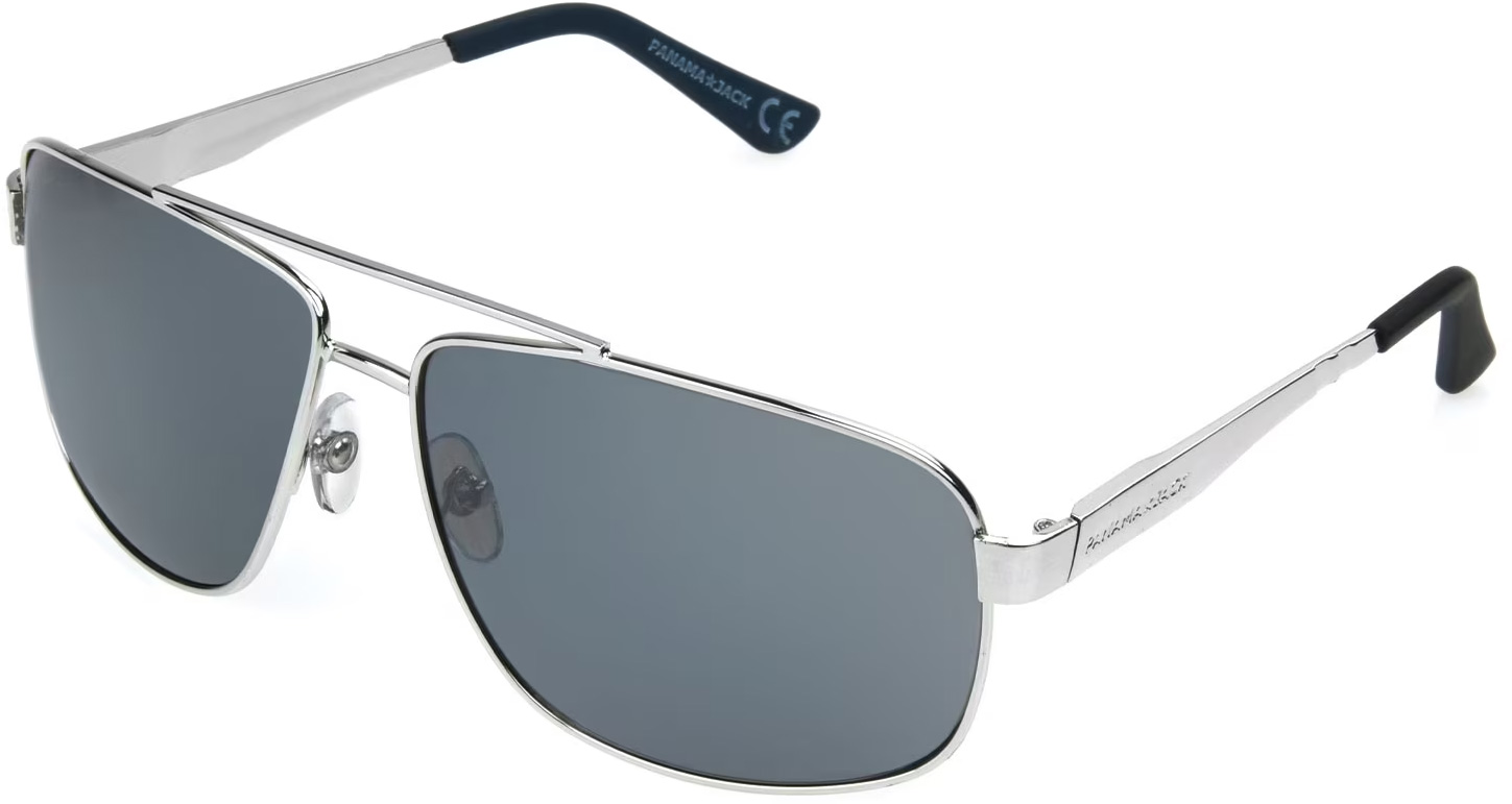 Panama Jack Silver Metal Smoke Aviator sunglasses