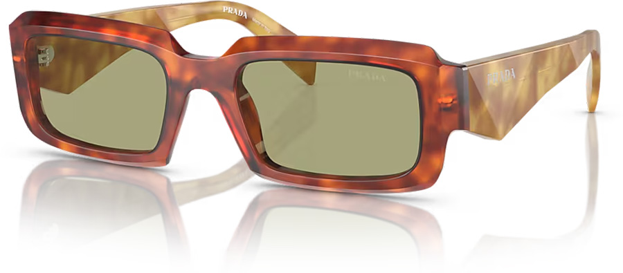 Prada PR 27ZS 11P60C Cognac Tortoise Green