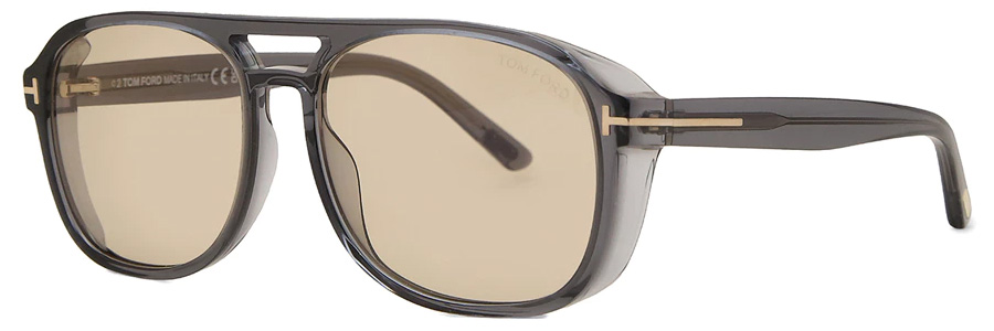 Lunettes De Soleil Tom Ford ROSCO FT1022 - Noir Brillant/Gris - Taille 58/16/140 - Unisexe