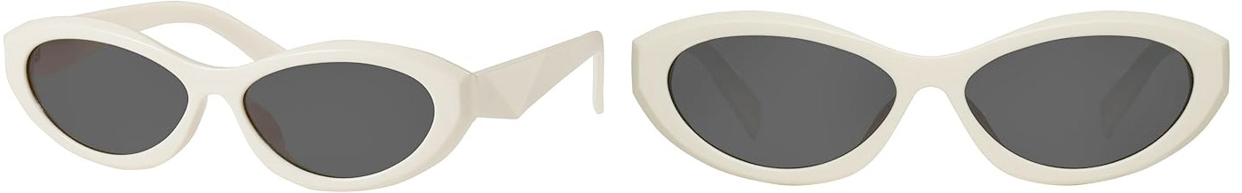white oval sunglasses