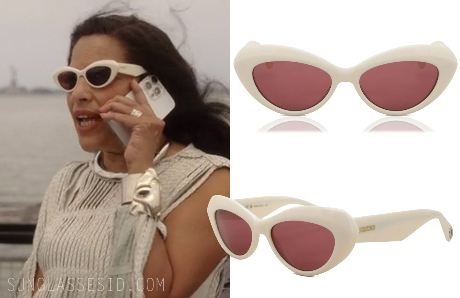 white oval sunglasses Sarita Choudhury And Just Like That