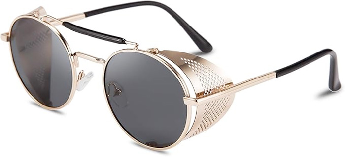 gold side shield retro sunglasses feisedy