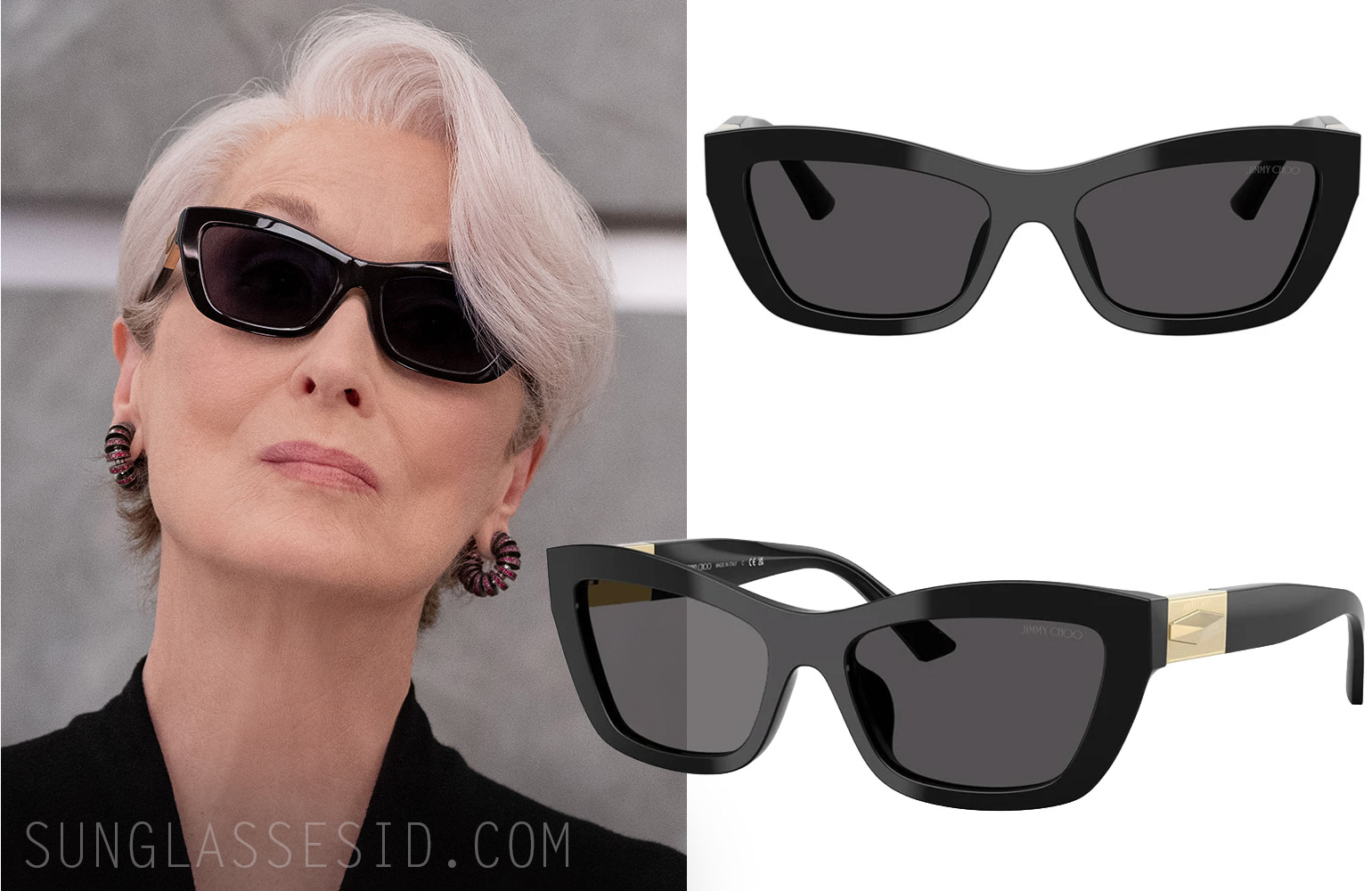 Meryl Streep wears Jimmy Choo Solene JC5030U sunglasses in The Devil Wears Prada 2