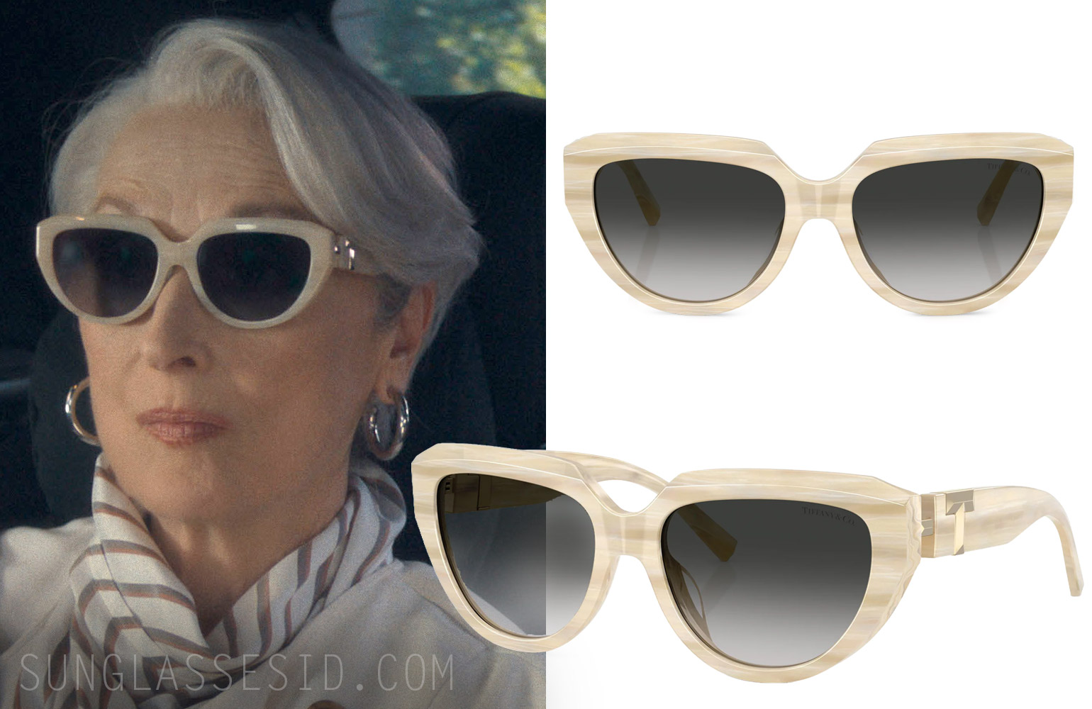 Meryl Streep wears white Tiffany TF4238U sunglasses in The Devil Wears Prada 2