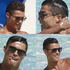 Ronaldo wearing Gucci 1104 on the beach in the Bahamas