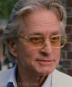 Michael Douglas wearing the glasses in the new movie Wall Street 2: Money Never 