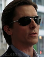 Christian Bale as Bruce Wayne wearing Ray-Ban 3324 sunglasses in The Dark Knight.