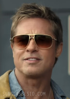 Brad Pitt wears a pair of vintage S.T. Dupont D002 6051 gold sunglasses in the movie F1