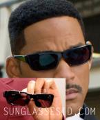 Will Smith in MIB3 and holding up a pair of SALT sunglasses at a promotional eve