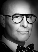 Stanley Tucci wears Tom Ford Private Collection FT5883-P eyeglasses in the movie The Devil Wears Prada 2.