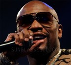 Floyd Mayweather wears Dita Decade-Two sunglasses during the London press conference for his fight with Conor McGregor.