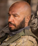 Dar Salim wears a pair of black Gatorz Magnum tactical sunglasses in The Terminal List: Dark Wolf.