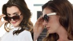 Anne Hathaway wears a pair of Havana sunglasses with gold legs in The Hustle.