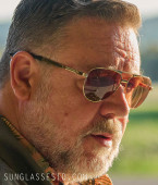 Russell Crowe wears Initium Cocktails aviator sunglasses in the movie Land Of Bad.
