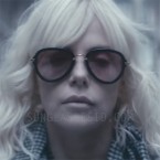 Charlize Theron wearing Miu Miu 03QS sunglasses in Atomic Blonde.