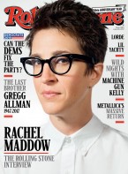 MSNBC presenter Rachel Maddow is wearing Moscot Vilda eyeglasses on the cover of Rolling Stone magazine, issue 1290, June 29, 2017.