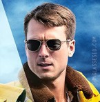 Glen Powell wears Randolph Engineering Aviator sunglasses in the movie Devotion.