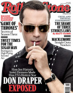 Jon Hamm wearing the sunglasses on the cover of Rolling Stone Magazine (April 2013)