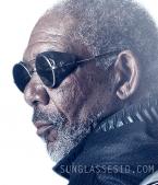 Morgan Freeman wearing the round sunglasses with leather side shields on the Obl