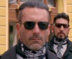 Jon Hamm wearing Tavat Chinook I sunglasses in the movie Baby Driver (2017).