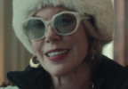 Christine Baranski wears beige Oliver Peoples 1971C sunglasses in Season 2 Episode 1 of the series Nine Perfect Strangers.
