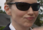 Beth Riesgraf wears Ray-Ban RB4089 Balorama sunglasses in Season 3 of the series Leverage Redemption.