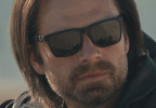 Sebastian Stan as Bucky Barnes / Winter Soldier wears black Roka Braker 2.0 sunglasses in the movie Thunderbolts.