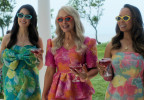 The three friends Cloe, Lisa and Astrid wear Blue, Orange and Yellow sunglasses in Episode 2 of the series Sirens.