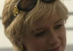Elizabeth Debicki as Diana wears vintage Versace 527 sunglasses in Season 6 of The Crown.