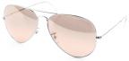 Ray-Ban 3025 Silver frame, pink/red custom lenses