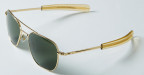 merican Optical Original Pilot Sunglasses, Gold/Green, SkyMaster Glass Polarized CR39 Polarized