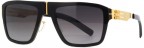 ic! berlin Bjornsonstrasse, Gold and Black frame, Grey Gradient lenses