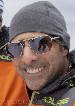 Jason Schwartzman wears Art-Craft Aviator B sunglasses in the HBO Max movie Mountainhead.