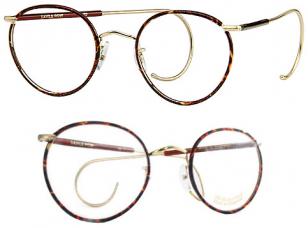 Savile Row Beaufort Panto, Chestnut, 14KT gold frame, half covered cable