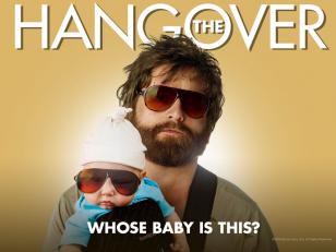 Zach Galifianakis wearing the Blublocker sunglasses on a poster of the movie Han