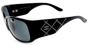 Chanel 5080 sunglasses, with the Chanel quilt pattern in chrystals