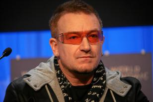 Bono wearing Emporio Armani 9285 sunglasses at World Economic Forum meeting 2008