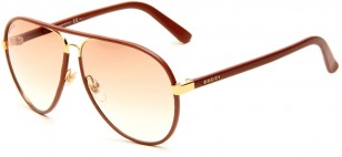 Gucci GG2887/S gold frame, tan leather wrap