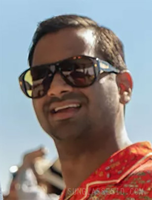 In this photo published on Entertainment Weekly, we can spot Aziz Ansari with what looks like the same pair of Jacques Marie Mage Grand Prix sunglasses.
