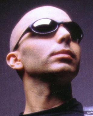 Joe Satriani wearing the Oakley Eye Jacket on the cover of The Electric Joe Satr