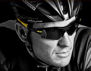 Lance Armstrong wearing Oakley Radar Path Livestrong