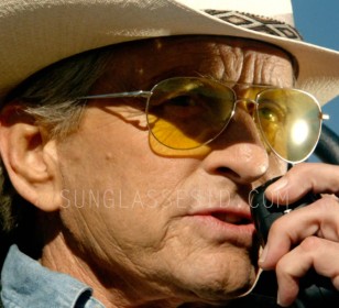 Michael Douglas wears Oliver Peoples Benedict sunglasses in Beyond The Reach.