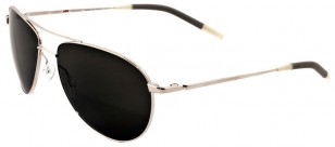 Oliver Peoples Silver with Midnight Express Polar Glass. The lenses in the film are yellow.