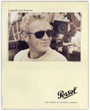 Print ad from a 1996 campaign by Persol Sunglasses