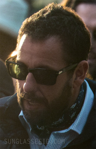 Adam Sandler wears black Persol PO3272 sunglasses in the movie Jay Kelly.