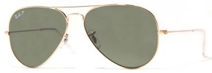  Ray-Ban 3025 Large Aviators, arista frame, polarised lenses