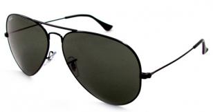 Ray-Ban 3025 with Black frame, Gray Green lenses (code 002)